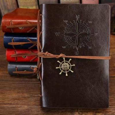 Vintage Leather Spiral Notebook Journal Retro Traveler Diary With Refillable Pages coffee medium 5.12x7.28in