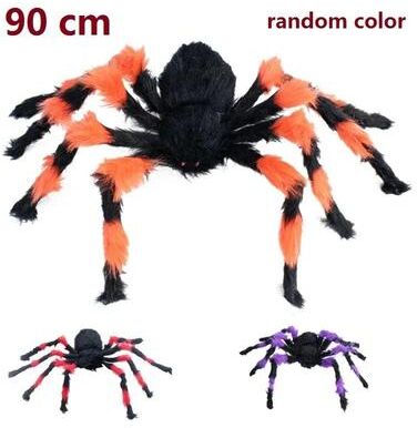 Uplift Treasures Giant Plush Spider Halloween Decoration 90cm Colorful