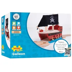 Bigjigs Hölzerne Schienen-Piratenschiff