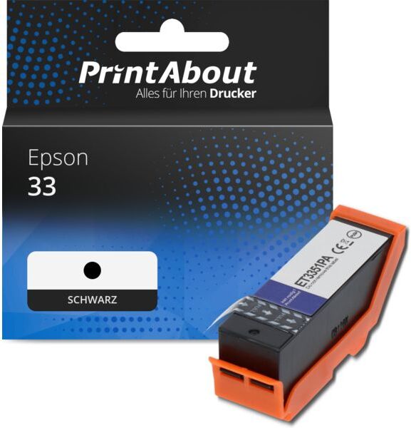 PrintAbout Druckerpatrone kompatibel mit Epson 33 (C13T33314012) - Schwarz
