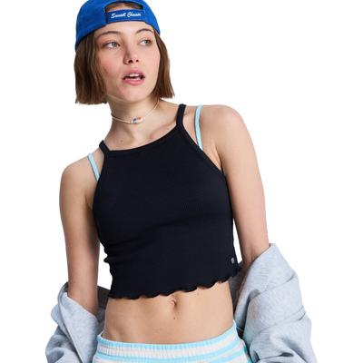 Tanktop ROXY "As I Am", Damen, Gr. XXL, schwarz (anthrazit), Obermaterial: 68% Baumwolle, 28% Polyester, 4% Elasthan., Tops Tanktop