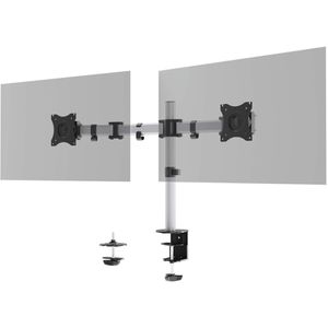 Durable Monitorhalterung SELECT, VESA 75x75 & 100x100 mm, für Tisch, höhenverstellbar, drehbar, bis 27 Zoll, 2 Monitore