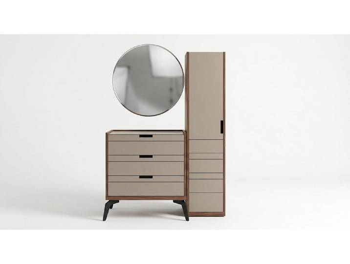 Xlmoebel Kommode Weiße Holzkommode mit Spiegel – Eleganz für Ihr Schlafzimmer, Made in Europa