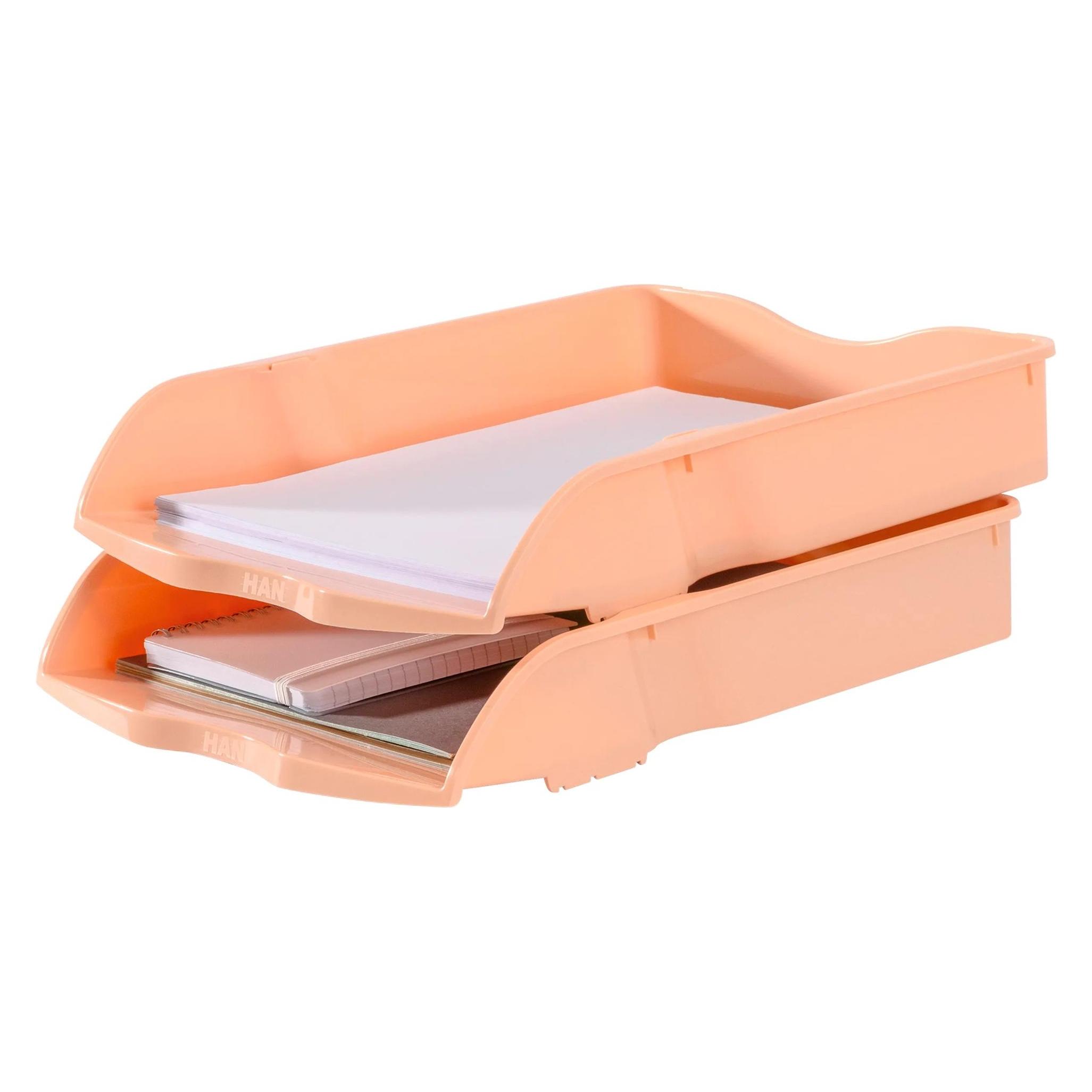 Han Briefkorb Re-LOOP A4 pastellorange stapelbar (A4, C4) (10298-881)