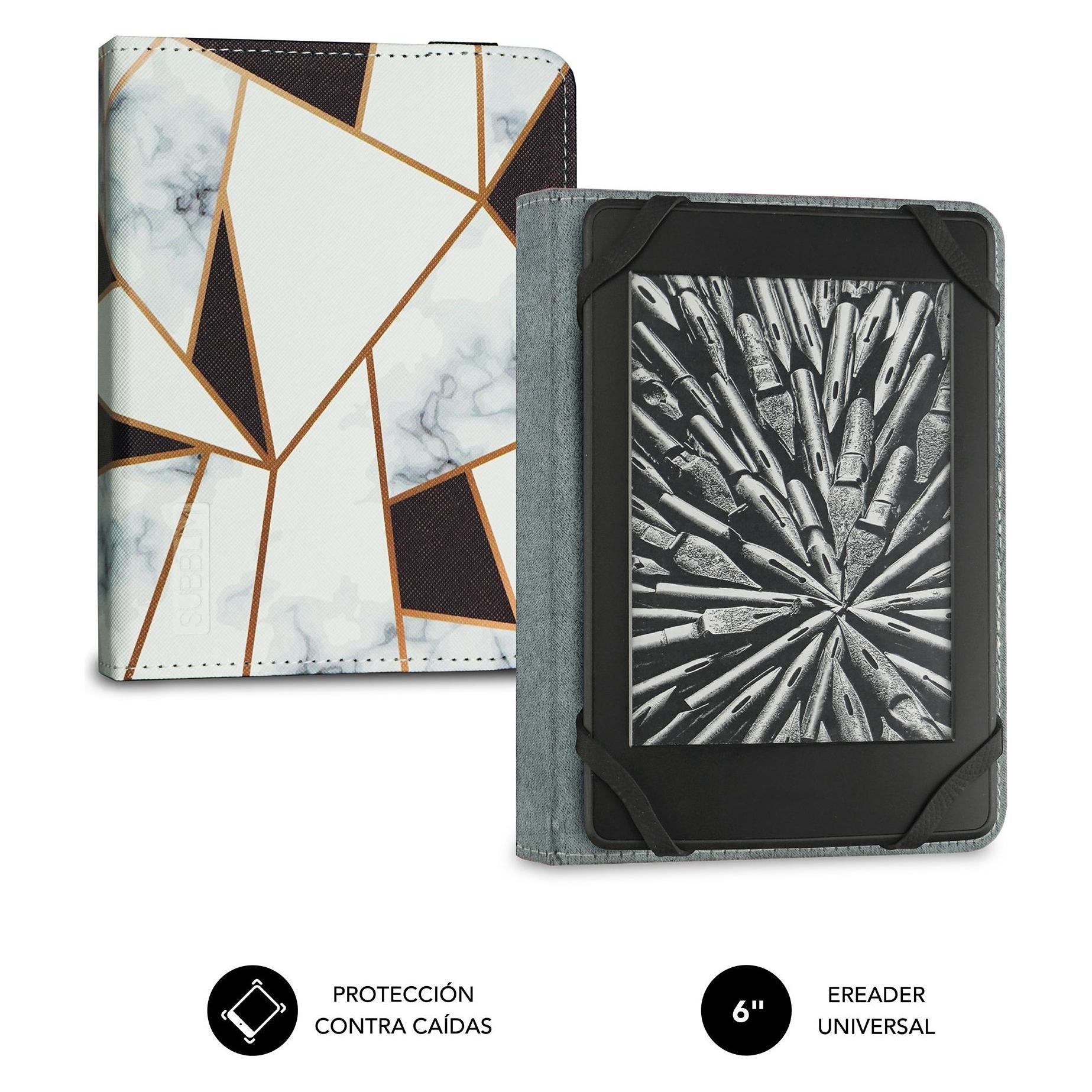 Subblim Funda Tablet Clever Ebook Case 6" Marmol Negro (Amazon Kindle 2024) (SUBCUE-1EC011)