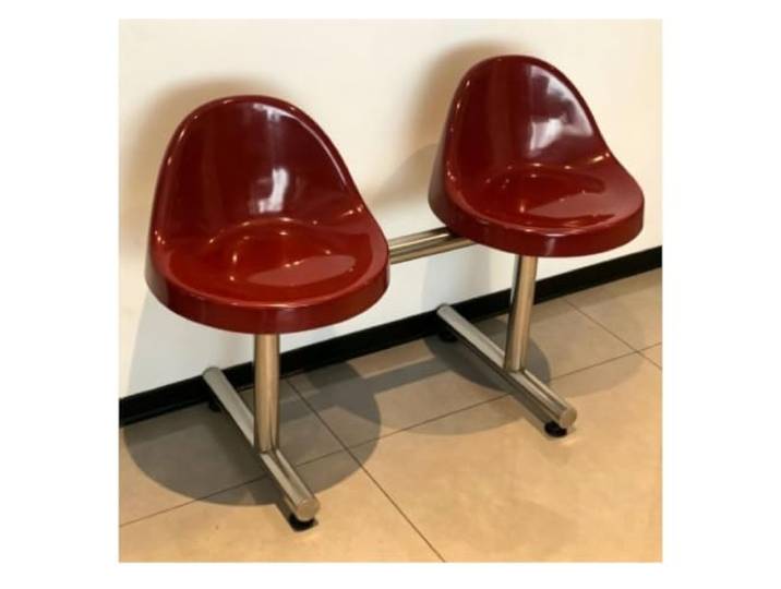 YPIOUREN Wartestühle, Esszimmer Stühle, Gästestuhlwartezimmer Stabiler Edelstahlrahmen, 300 Kg Tragfähigkeit, Rutschfeste Fußpolster, Leicht Zu Reinigen(Red)