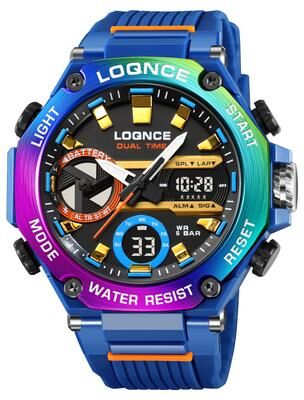 DynamicDeals Mens Sport Watches, Digital Double Time Chronograph Watch, LED Chrono Montre Homme Week Display color 2