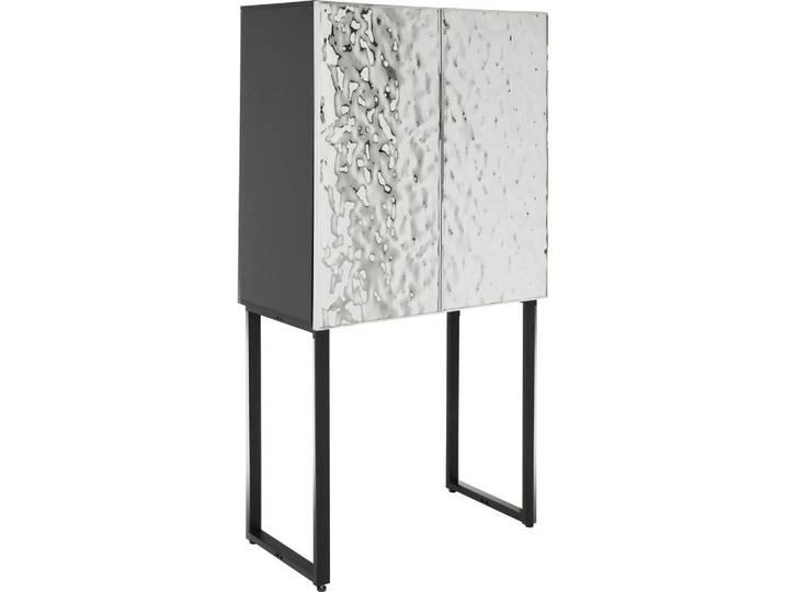 Kare-Design Kommode, Schwarz, Chrom, Metall, Metalloptik, 2 Fächer, 80x160x39 cm, stehend, Wohnzimmer, Kommoden & Sideboards, Kommoden