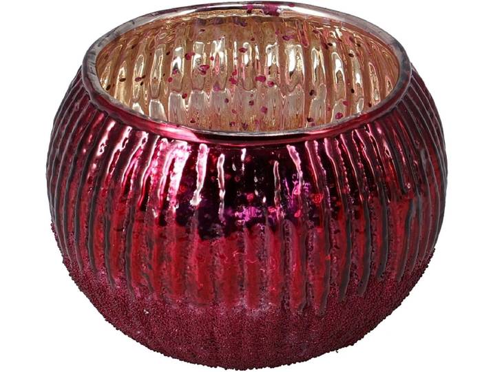 Windlicht MERRY 9.5 cm x 7.5 cm Glas bordeau