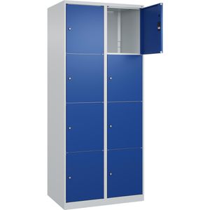 CP-Möbel Schließfachschrank Classic Plus, blau, 8 Fächer, Stahl, 80 x 185cm, mit Zylinderschloss