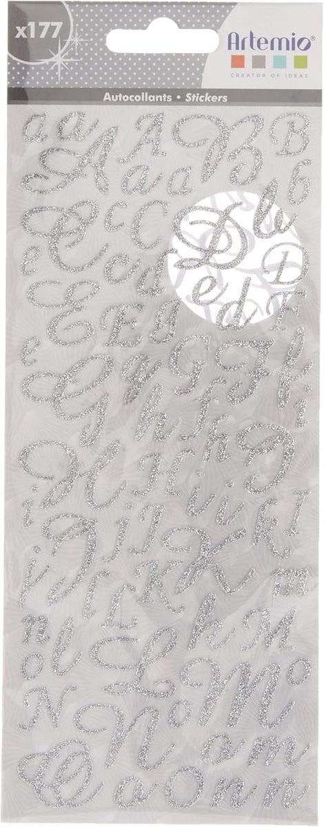 Zelfklevende Glitter Alfabet Stickers Zilver - Handwerk & Decoratie