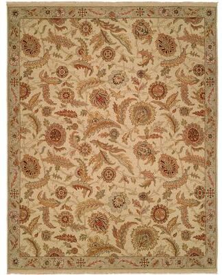 KALATY Transitional Beige Flatweave Wool Area Rug