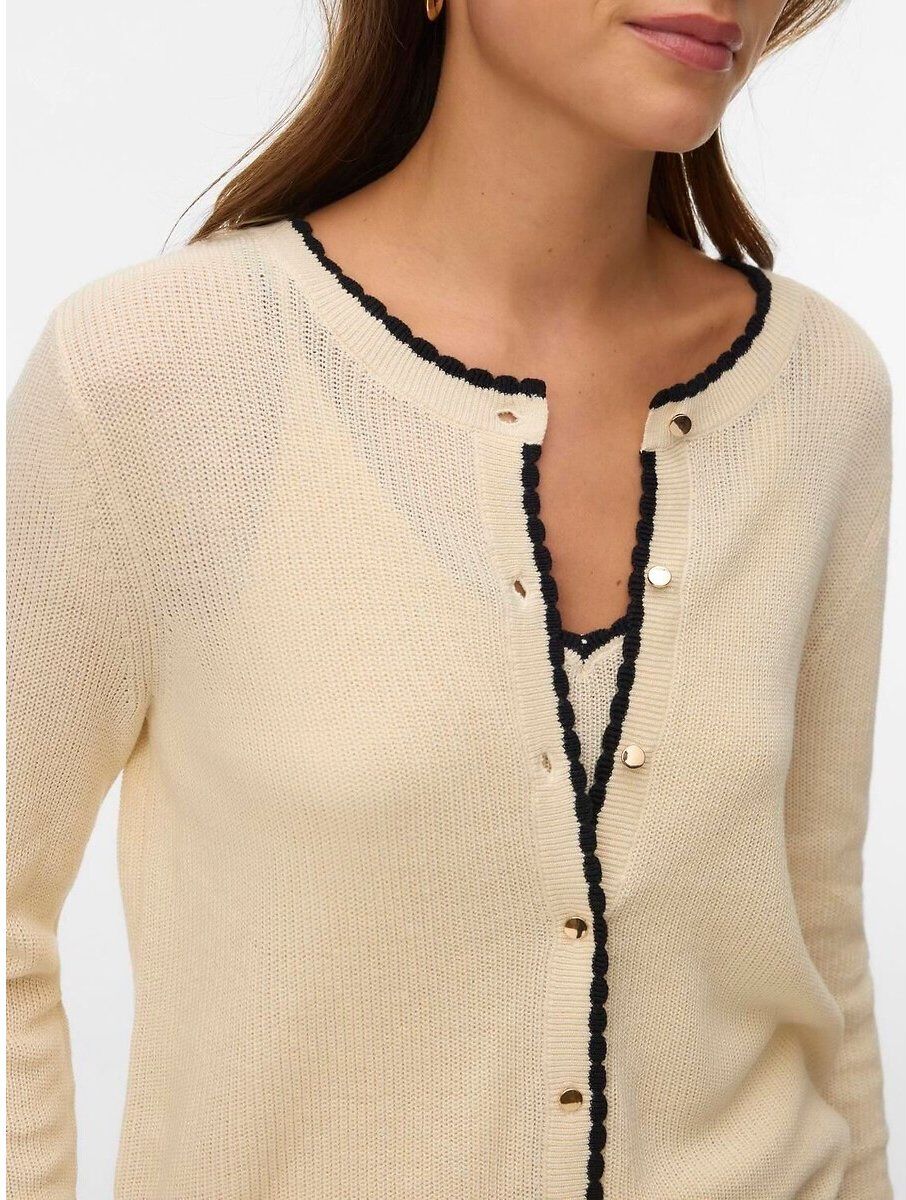 VERO MODA Gilet bicolore manches longues col rond