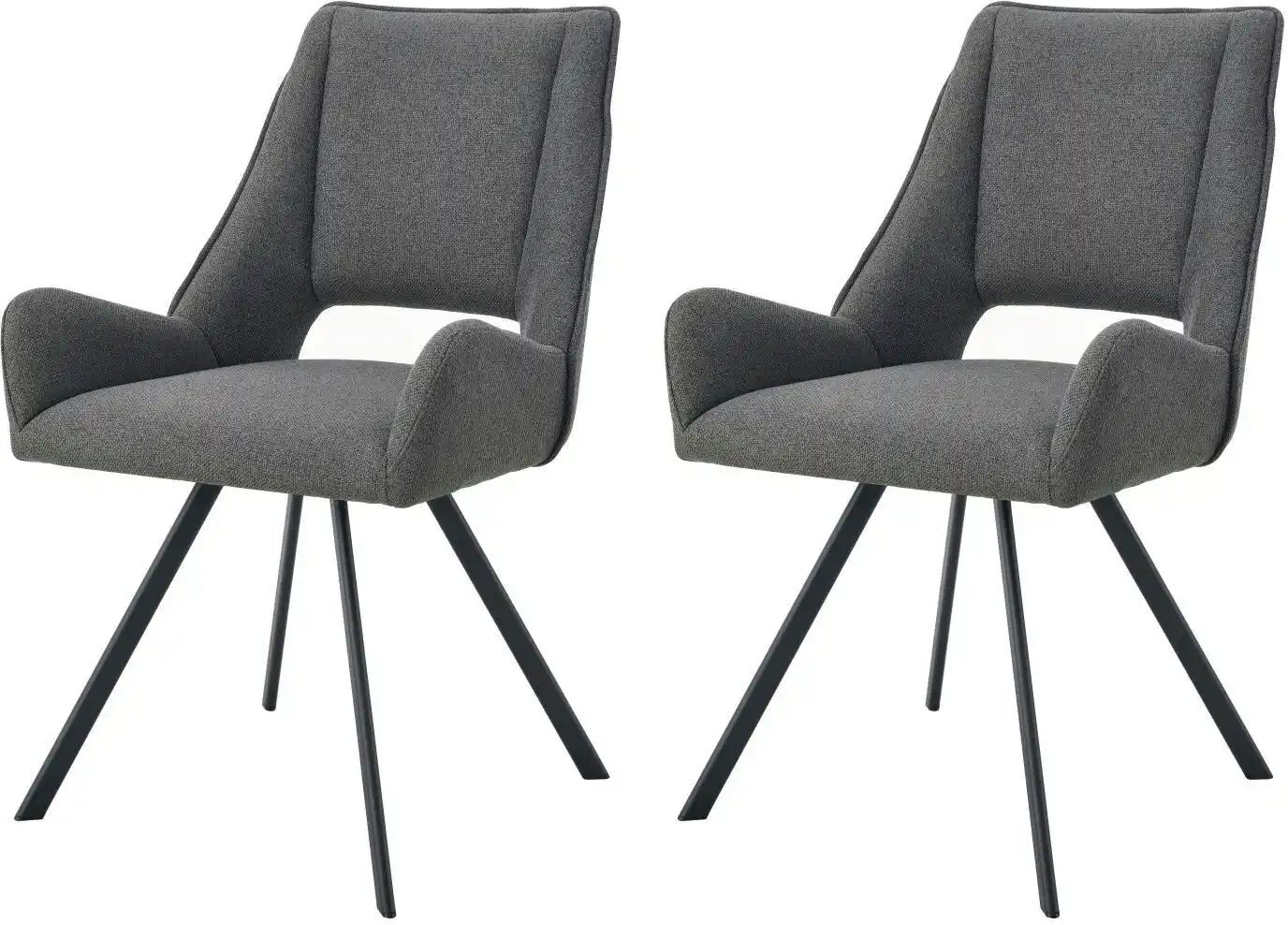 Höffner Stuhl 2er Set   ¦ grau ¦ Maße (cm): B: 56 H: 91