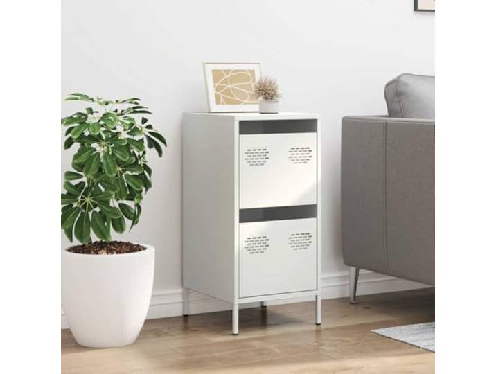 KTHLBRH Sideboard weiß 2 Schubladen 35 x 39 x 73,5 cm kaltgewalzter Stahl Stabile Struktur, großer Stauraum, einfache Wartung, geeignet für Schlafzimmer und Wohnzimmer