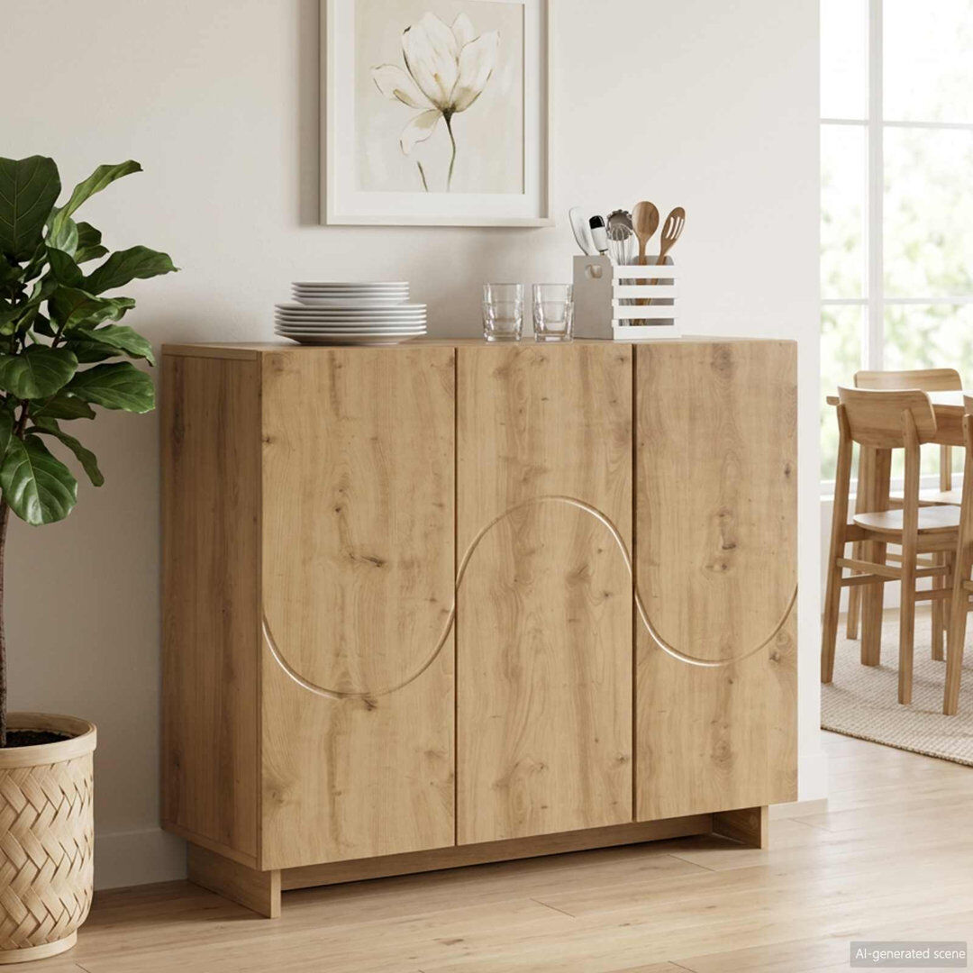 Brayden Studio 85.5 cm W Sideboard White 75cm H X 85.5cm W X 31cm D
