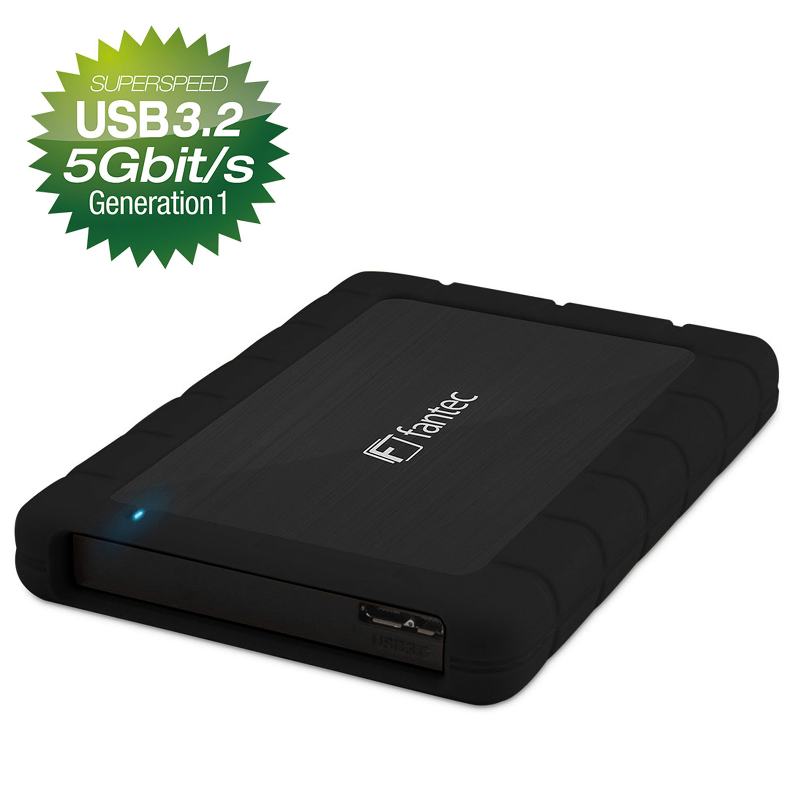 FANTEC AluPro U3 USB 3.2 behuizing, zwart, 2,5 inch