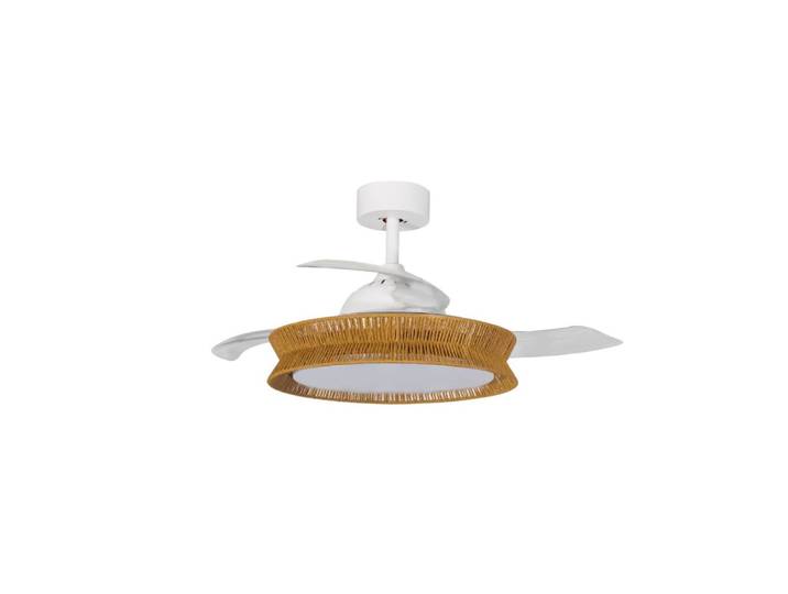 Ventilateur de plafond avec lampe en bois marron