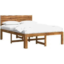 vidaXL, Bett, Doppelbettgestell mit Kopfteil ROSTOCK Natur 120 x 190 cm (120 x 190 cm)
