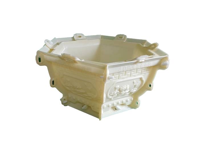 Nouveau moule épais de pot de fleur hexagonal, modèle de pot moulé en ciment sur place, bonsaï fait maison en béton