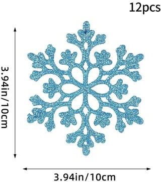 Uplift Treasures Pink Glitter Snowflake Christmas Tree Ornaments Set blue Type C