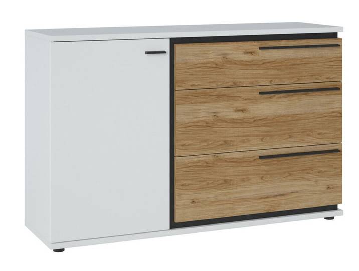 Sideboard Salinas 132,9x85x40cm Alpinweiß Catania Eiche