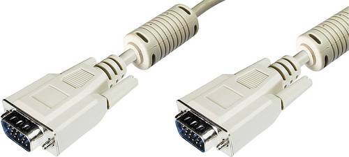 Digitus VGA Anschlusskabel VGA 15pol. Stecker, VGA 15pol. Stecker 1.80 m Grau AK-310103-018-E schraubbar, mit Ferritkern VGA-Kabel