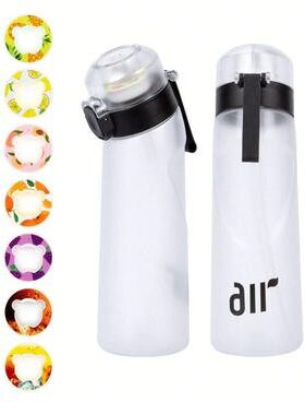 Quick Pick Pro Flavor Water Bottle With Scent Pods Leakproof Air Water Bottle With Straw For Sports & Travel white