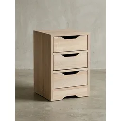 Nachttisch 3 Schubladen Modern Klein, Sonoma 31x31x49 cm