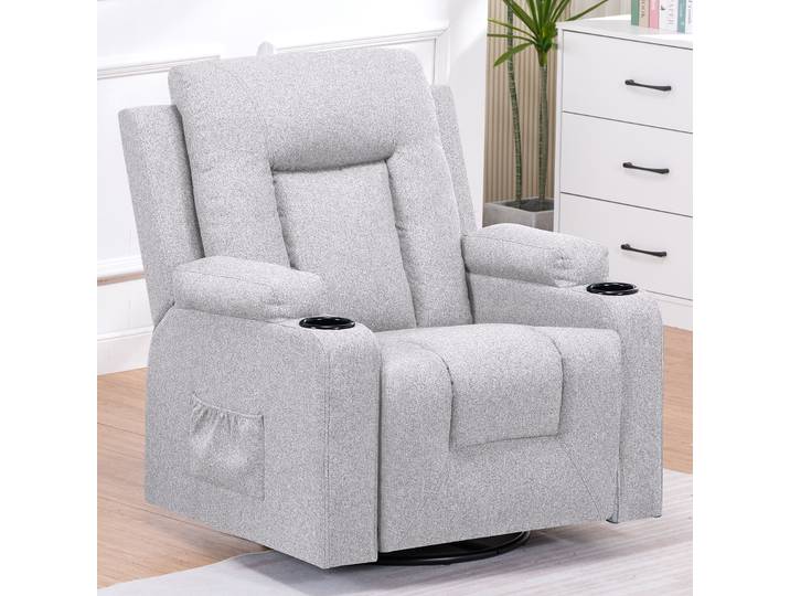 COMHOMA Fauteuil de relaxation Fauteuil TV en tissu avec fonction chaise longue Fauteuil TV réglable\, Recliner Chair\, gris clair-tissu