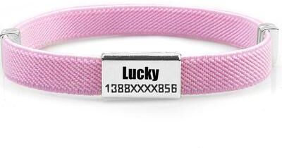 Inspired Living Personalized Breakaway Cat Collar With Engraved ID Tag & GPS Tracker Holder pink And Tag