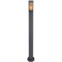 Wegeleuchte dimmbar mit Fernbedienung Pollerleuchte außen Gartenlampen anthrazit, RGB LED Farbwechsel, Edelstahl rauchfarben, 8,5W 806lm warmweiß, DxH 12,7x110cm