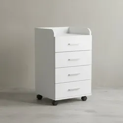 KADIMA DESIGN Rollcontainer ISONZO: 4 Schubladen, Ablagefläche, Rollen, Melaminharz-Beschichtung, flexibel und mobil.