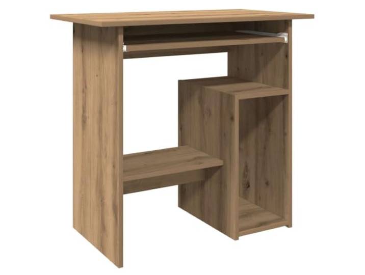 HKLGBVCR Schreibtisch, Eiche, handgefertigt, 80 x 45 x 74 cm, Holz Integrierter Schrank, Aufbewahrung für Bücher, Zeitschriften, Ordner, glatte Oberfläche, feuchtes Tuch
