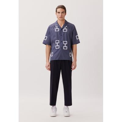 Businesshemd STUDIO SEIDENSTICKER "Studio", Herren, Gr. XL43-44, normale Ärmellängen, grau, 100% Baumwolle, bedruckt, regular fit, gerader Abschluss, Hemden, Regular 1/2 Reverskragen Druck