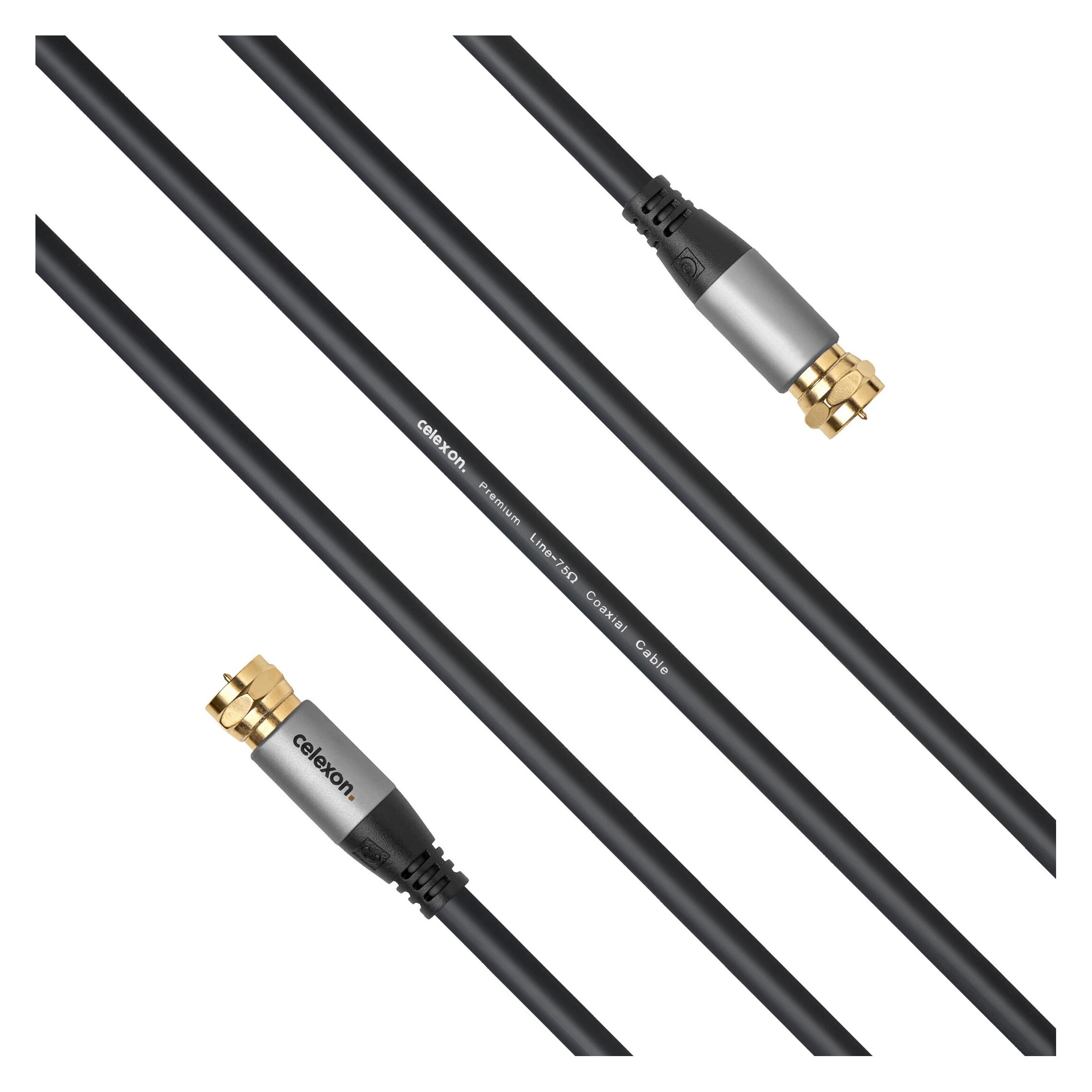 Celexon F-Stecker Sat Antennenkabel 1,0m - Professional Line (85 dB, SAT Kabel) (1000015575)