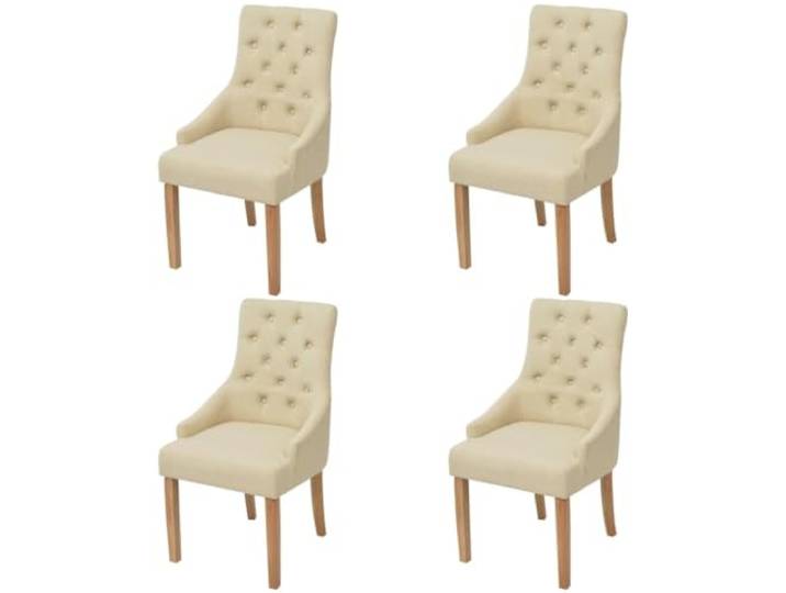 KDVXBCQJH Esszimmerstühle 4er Set Polsterstuhl mit Armlehne Creme Stabiler Küchenstuhl mit Eichenholzbeinen und dicker Polsterung für Wohnzimmer und Esstisch, tragfähig bis 110 kg.