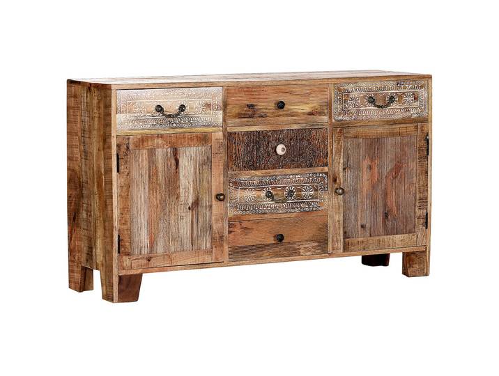 Sideboard PUNO Mango massiv 140 x 40 x 80 cm gebeizt/lackiert...