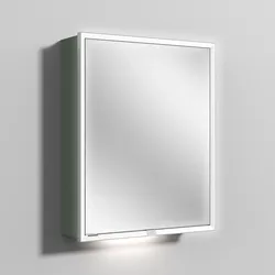 Sanipa Wandvorbau Spiegelschrank „Milo“ 600 × 750 × 168 mm Anschlag rechts, rechts in Soft-Green, Anschlag rechts