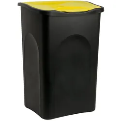 Stefanplast® Mülleimer Klappdeckel Schwarz - Gelb 50 L