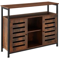 tectake Sideboard Warrington 100x37x82cm  Industrial Holz Dunkel, Rustikal