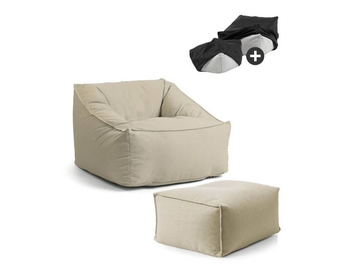 OUTDOOR SITZSACK Der Sunnyboy mit Hocker