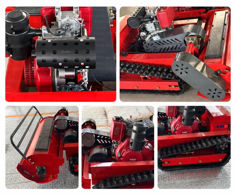 Ferngesteuerter Schlegelmäher - Raupenmäher YY-800 - 15 PS Dieselmotor - 120 cm Schnittbreite - Kraftstoff-Elektro-Hybrid - Einstellbare Schnitthöhe 2-20 cm