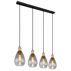 Globo 15563-4H Fanni Hängeleuchte Metall Schwarz Matt, 4X E27
