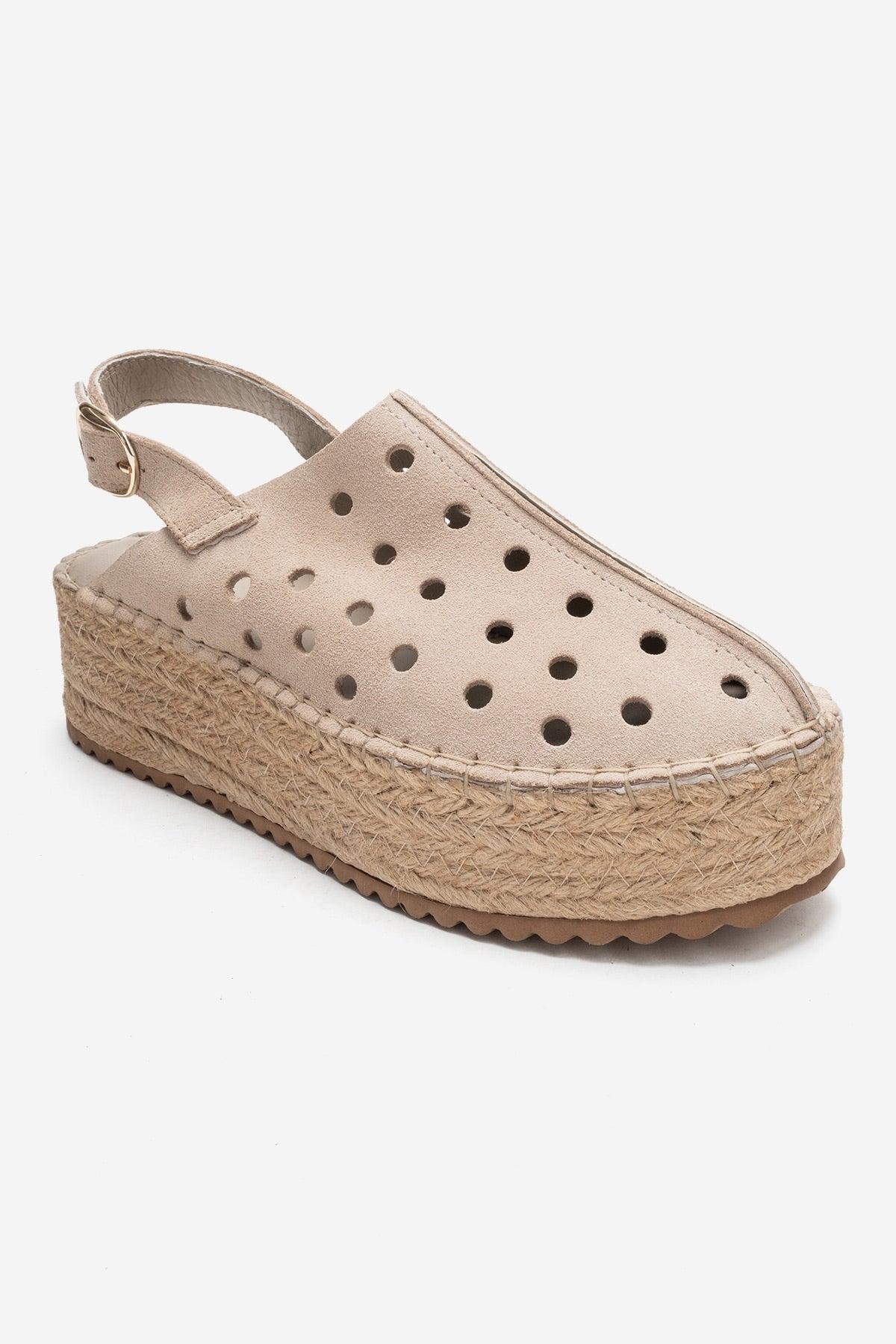 Fraga Leder Keilabsatz Sandale