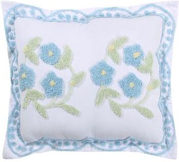 Bloomfield Collection in Floral Design 100% Cotton Tufted Chenille Standard Sham by Better Trends in Blue (Size STANDARD)