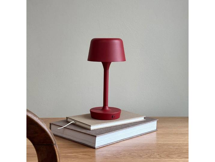 FLOW LED Portable Tischleuchte Dunkelheit Rot - Dyberg Larsen - Wohnzimmer - Skandinavisch - Metall - Mit Schirm