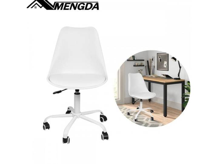 Chaise de bureau-MENGDA-Chaise de bureau ergonomique-Rotation à 360 degrés-charge maximale 120 kg-Réglable en hauteur-Blanc