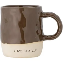 Bloomingville Neo Becher aus Steingut, Ø 8xH10 cm, braun, Love in the cup