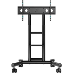 Mobiler TV-Ständer für Fernseher und Professionelle Displays 43"-75", max. 65 kg, Schwarz TS1551